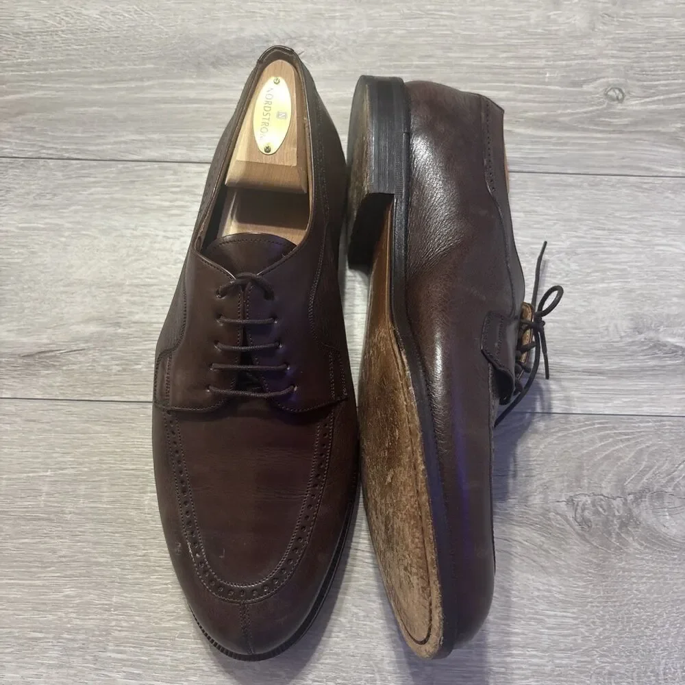 Mezlan Handmade Spain Dress Shoes Leather Brown Pre-Owned 10 W